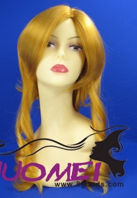 fashion woman wig,long curly golden,girls