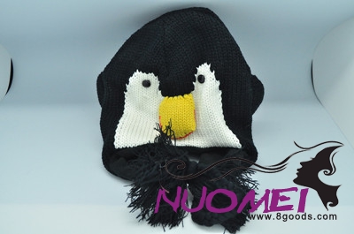 SK7706 black bird face hat for kids, warm and soft in spring