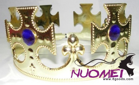 HT0039Golden crown with dark blue decoration for birthday party