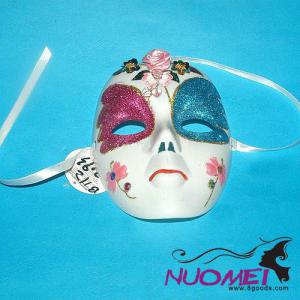 CM0025carnival white mask with delicate embroiders