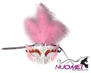 CM0046carnival gorgeous pink mask with feather