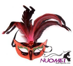 CM0049carnival red gorgeous fox mask with feather