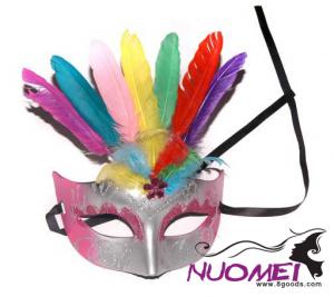 CM0058carnival gorgeous fox mask with colorful flumes
