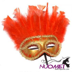 CM0067carnival gorgeous mask with orange plume