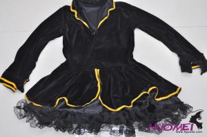 C0024short black girls dress with lace, lovely