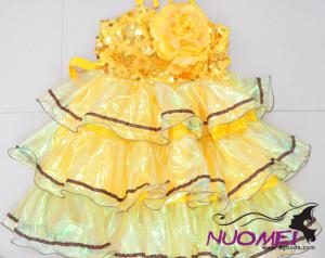 C0025short lovely yellow princess dress for girls cosplay