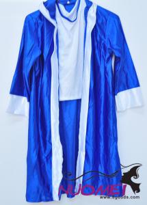 C0032blue and white long boys costume for cosplay