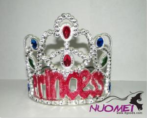 HT0017Crown with red "princess" and colorful bead for children