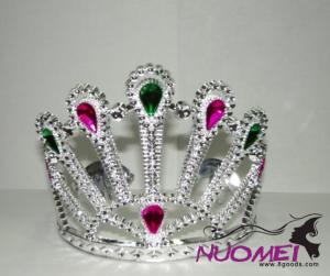 HT0018Crown with rose pink and green bead for children and birthday