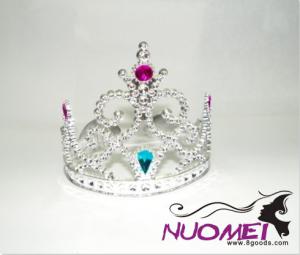 HT0023Crown with blue and rose pink ornament for children and birthday