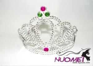 HT0027Crown with green and rose pink bead for birthday