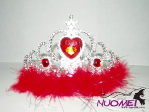 HT0032Crown with red fluff and heart shape decoration