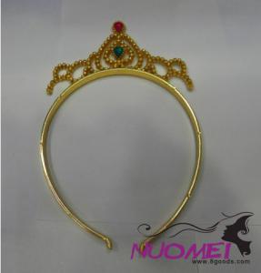 HT0033Golden crown with delicate decoration for party and birthday