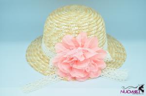 SK7610Fashion hat with pink flower decoration for beach travel