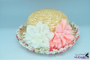SK7611 Fashion hat with white and pink flower decoration