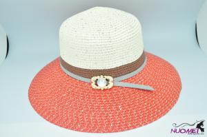 SK7618Fashion hat with bling-bling decoration and orange brim