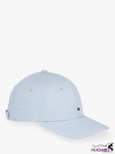 H0053 Tommy Hilfiger Iconic Flag Logo Cotton Baseball Cap, Breezy Blue