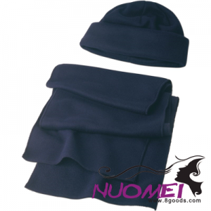 F0097 FLEECE CAP AND SCARF in Blue