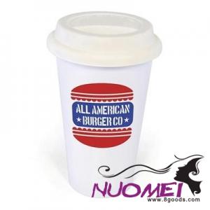 D0412 PLASTIC TAKE OUT MUG with White Lid