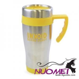 D0415 OREGON STAINLESS STEEL METAL TRAVE MUG in Yellow