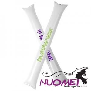 B0586 CHEER 2-PIECE INFLATABLE CHEERING STICK in White Solid