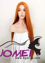 D0998 Orange Straight Synthetic Wig