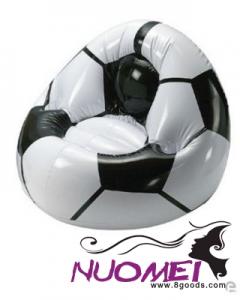 D0902 INFLATABLE FOOTBALL CHAIR SEAT in White & Black