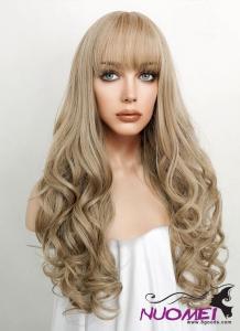 D0985 Ash Blonde Wavy Synthetic Wig