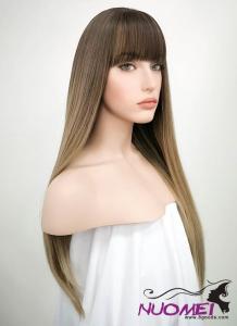 D1005 Brown Blonde Ombre Straight Synthetic Wig