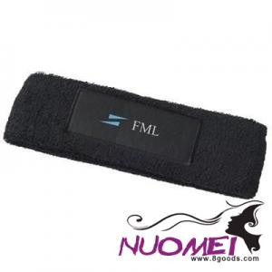 H0251 ROGER FITNESS HEAD BAND in Black Solid