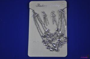 FJ0010fabulous silver shining neklace earrings jewelry