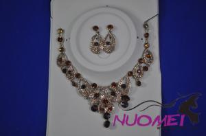 FJ0011Orange fashion design jewelry necklace earring