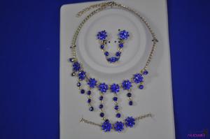 FJ0012sapphire blue shineing jewelry necklace earrings