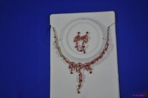 FJ0016nobel red fashion jewelry necklace earrings