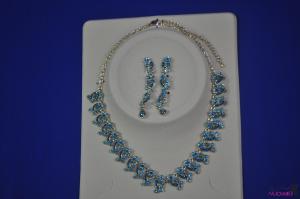 FJ0024bling-bling sky blue jewelry necklace earrings