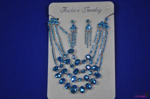 FJ0031Popular lake Blue jewelry necklace and earrings