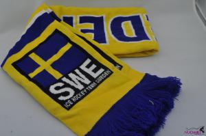 FS0028Fashion yellow scarf with letter and pattern for ballgame fans