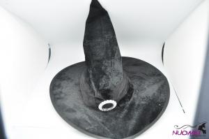 SK7723 Halloween witcha black hat with gauze ornament for masquerade
