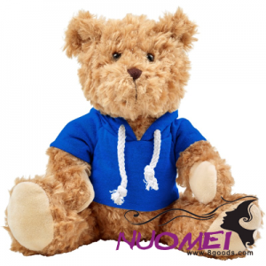 B0039 PLUSH TEDDY BEAR with Hooded Hoody in Blue