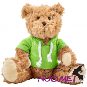B0040 PLUSH TEDDY BEAR with Hooded Hoody in Green