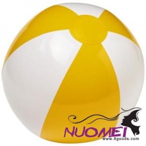 B0415 PALMA SOLID BEACH BALL in White Solid-yellow