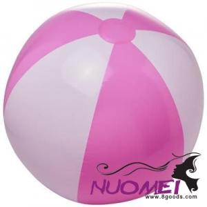 B0416 PALMA SOLID BEACH BALL in White Solid-pink