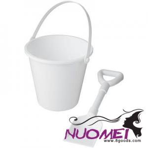 B0420 TIDES RECYCLED BEACH BUCKET AND SPADE in white