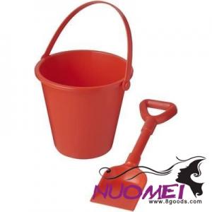 B0422 TIDES RECYCLED BEACH BUCKET AND SPADE in red
