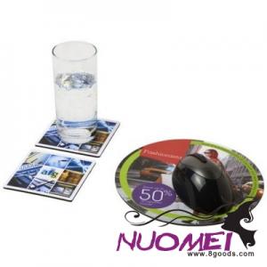 D0499 Q-MAT® MOUSEMAT AND COASTER SET COMBO 6 in Black Solid