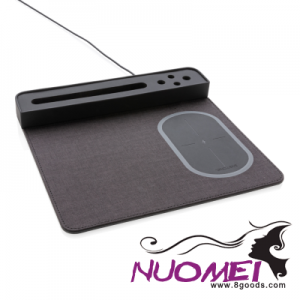 D0523 AIR MOUSEMAT with 5W Cordless Charger & USB in Black