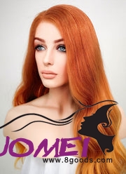 F1021 24" Long Wavy  Orange Lace Front  Natural Hair Wig