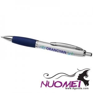 D0673 CURVY BALL PEN with Metal Barrel in Silver-blue