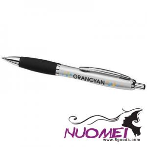 D0674 CURVY BALL PEN with Metal Barrel in Silver-black Solid