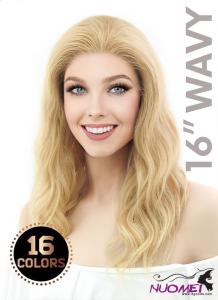 F1055 16" Wavy Lace Front Remy Natural Hair Wig